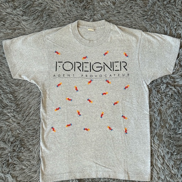 Vintage 80s Foreigner Agent Provocateur concert Band t-shirt Screen Stars tag - Picture 2 of 7